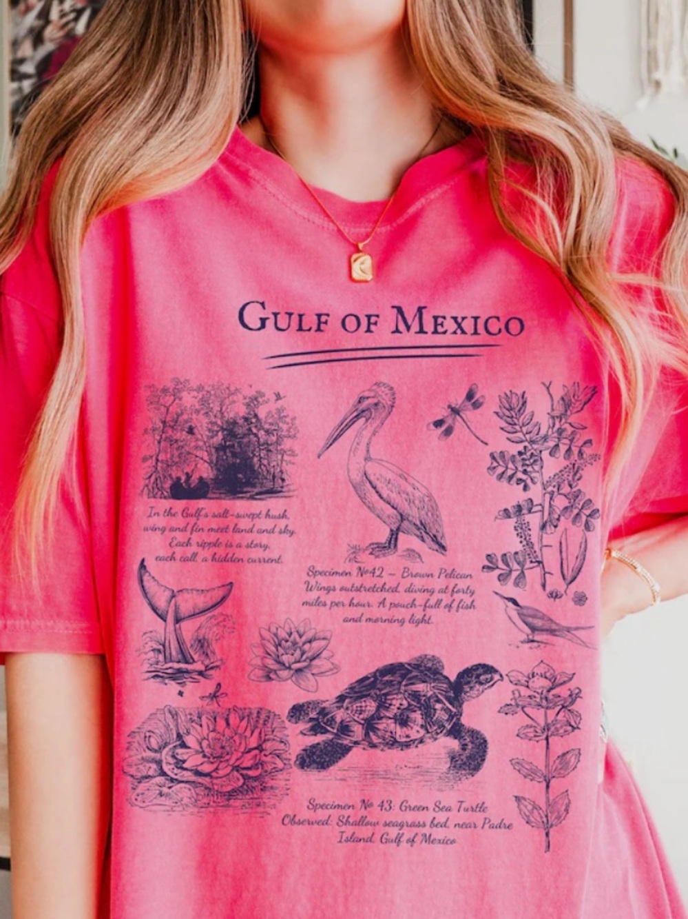 Gulf of Mexico Coast Comfort Color Heliconia Graphic Tee Florida Beach Crewneck